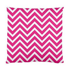 Chevrons Zigzag Pattern Design Pink White Standard Cushion Case (two Sides) by Wegoenart