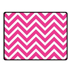 Chevrons Zigzag Pattern Design Pink White Fleece Blanket (small) by Wegoenart