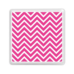 Chevrons Zigzag Pattern Design Pink White Memory Card Reader (square) by Wegoenart