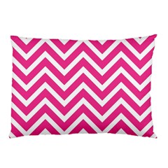 Chevrons Zigzag Pattern Design Pink White Pillow Case (two Sides) by Wegoenart