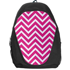 Chevrons Zigzag Pattern Design Pink White Backpack Bag by Wegoenart