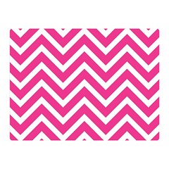 Chevrons Zigzag Pattern Design Pink White Double Sided Flano Blanket (mini)  by Wegoenart