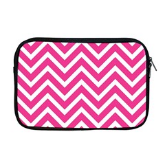 Chevrons Zigzag Pattern Design Pink White Apple Macbook Pro 17  Zipper Case by Wegoenart