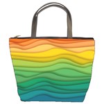 Background Waves Wave Texture Bucket Bag Front