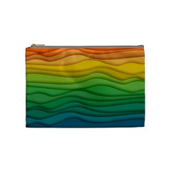 Background Waves Wave Texture Cosmetic Bag (medium) by Wegoenart