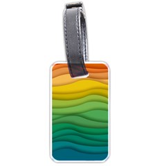 Background Waves Wave Texture Luggage Tag (one Side) by Wegoenart