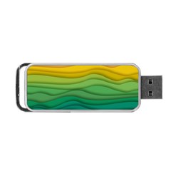 Background Waves Wave Texture Portable Usb Flash (one Side) by Wegoenart