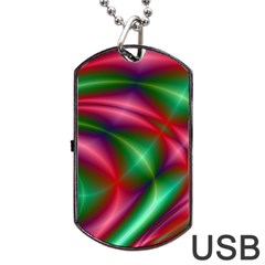 Background Fractal Shining Elegant Dog Tag Usb Flash (one Side) by Wegoenart