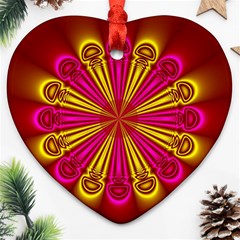 Abstract Art Fractal Modern Art Heart Ornament (two Sides) by Wegoenart