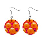 Pop Art Tennis Balls Mini Button Earrings Front