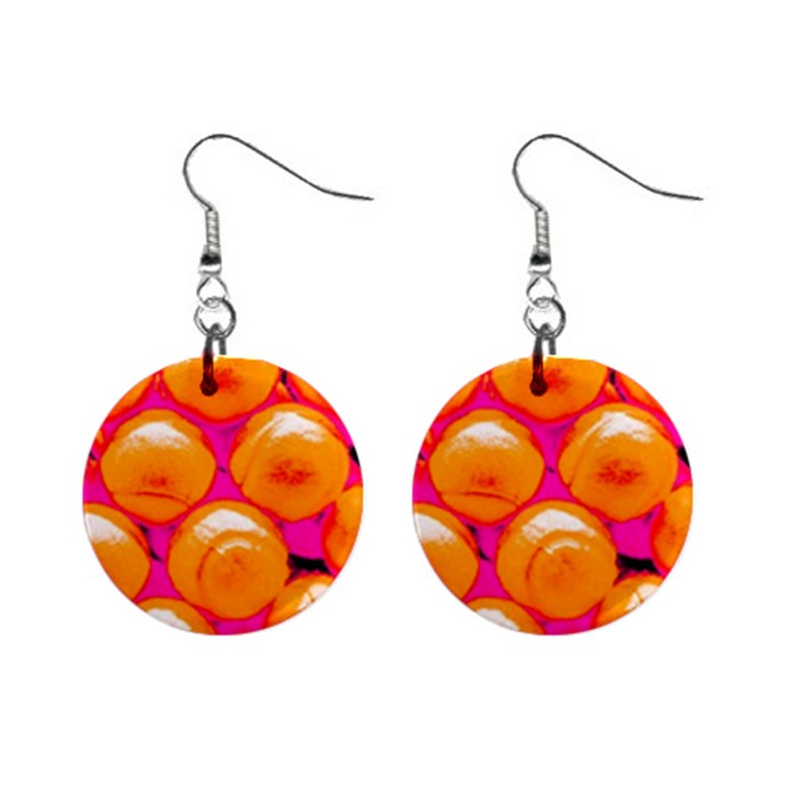 Pop Art Tennis Balls Mini Button Earrings