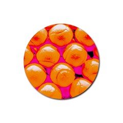 Pop Art Tennis Balls Rubber Round Coaster (4 Pack)  by essentialimage