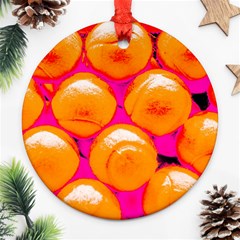 Pop Art Tennis Balls Round Ornament (two Sides) by essentialimage