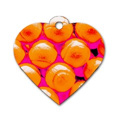 Pop Art Tennis Balls Dog Tag Heart (one Side) by essentialimage