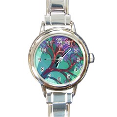 Art Fractal Artwork Creative Round Italian Charm Watch by Wegoenart