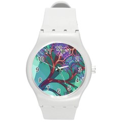 Art Fractal Artwork Creative Round Plastic Sport Watch (m) by Wegoenart