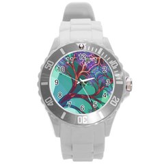 Art Fractal Artwork Creative Round Plastic Sport Watch (l) by Wegoenart