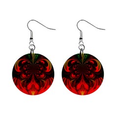 Digital Arts Fractals Futuristic Mini Button Earrings by Wegoenart