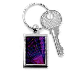 Background Silky Geometric Fractal Key Chain (rectangle) by Wegoenart