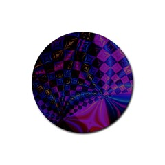 Background Silky Geometric Fractal Rubber Coaster (round)  by Wegoenart