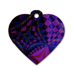 Background Silky Geometric Fractal Dog Tag Heart (two Sides) by Wegoenart