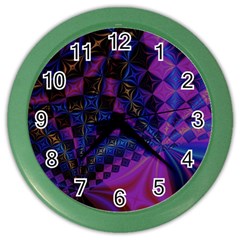 Background Silky Geometric Fractal Color Wall Clock by Wegoenart