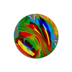 Artwork Digital Art Fractal Colors Rubber Coaster (round)  by Wegoenart