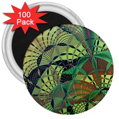 Design Background Concept Fractal 3  Magnets (100 Pack) by Wegoenart