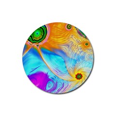 Artwork Digital Art Fractal Colors Rubber Coaster (round)  by Wegoenart