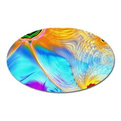 Artwork Digital Art Fractal Colors Oval Magnet by Wegoenart