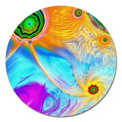 Artwork Digital Art Fractal Colors Magnet 5  (round) by Wegoenart