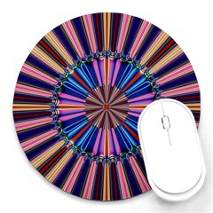 Artwork Fractal Geometrical Design Round Mousepads by Wegoenart