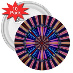 Artwork Fractal Geometrical Design 3  Buttons (10 Pack)  by Wegoenart