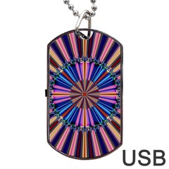 Artwork Fractal Geometrical Design Dog Tag Usb Flash (one Side) by Wegoenart