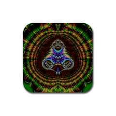 Artwork Fractal Digital Art Rubber Coaster (square)  by Wegoenart