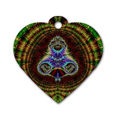 Artwork Fractal Digital Art Dog Tag Heart (one Side) by Wegoenart