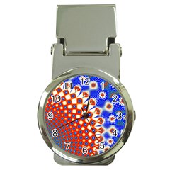 Digital Arts Fractals Futuristic Red Blue Money Clip Watches by Wegoenart