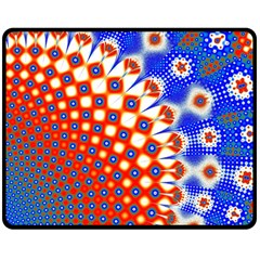 Digital Arts Fractals Futuristic Red Blue Double Sided Fleece Blanket (medium)  by Wegoenart