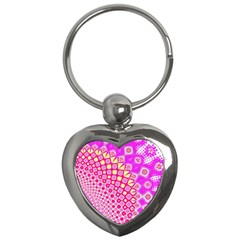 Digital Arts Fractals Futuristic Pink Key Chain (Heart)