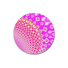 Digital Arts Fractals Futuristic Pink Magnet 3  (Round)