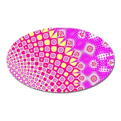 Digital Arts Fractals Futuristic Pink Oval Magnet