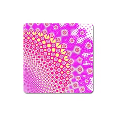 Digital Arts Fractals Futuristic Pink Square Magnet