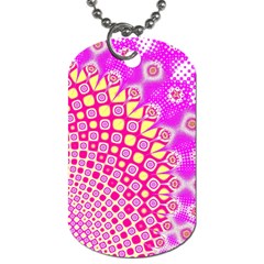 Digital Arts Fractals Futuristic Pink Dog Tag (two Sides) by Wegoenart