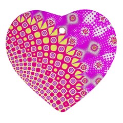 Digital Arts Fractals Futuristic Pink Heart Ornament (Two Sides)