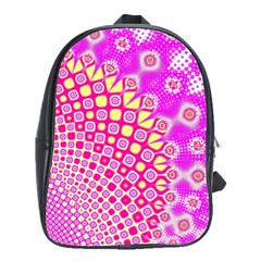 Digital Arts Fractals Futuristic Pink School Bag (Large)