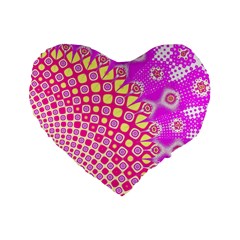 Digital Arts Fractals Futuristic Pink Standard 16  Premium Heart Shape Cushions