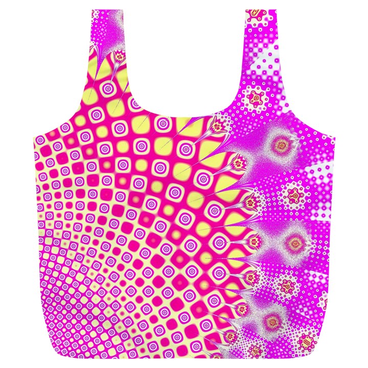 Digital Arts Fractals Futuristic Pink Full Print Recycle Bag (XL)