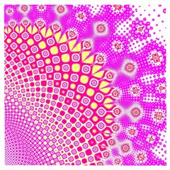 Digital Arts Fractals Futuristic Pink Wooden Puzzle Square