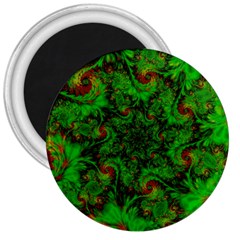 Art Artwork Fractal Digital Art  Green 3  Magnets by Wegoenart