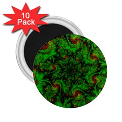 Art Artwork Fractal Digital Art  Green 2 25  Magnets (10 Pack)  by Wegoenart